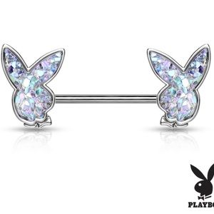 Playboy Bunny Surgical Steel Nipple Barbell Rings